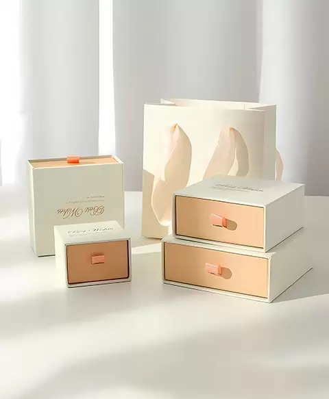 caixa de papel com gavetas 