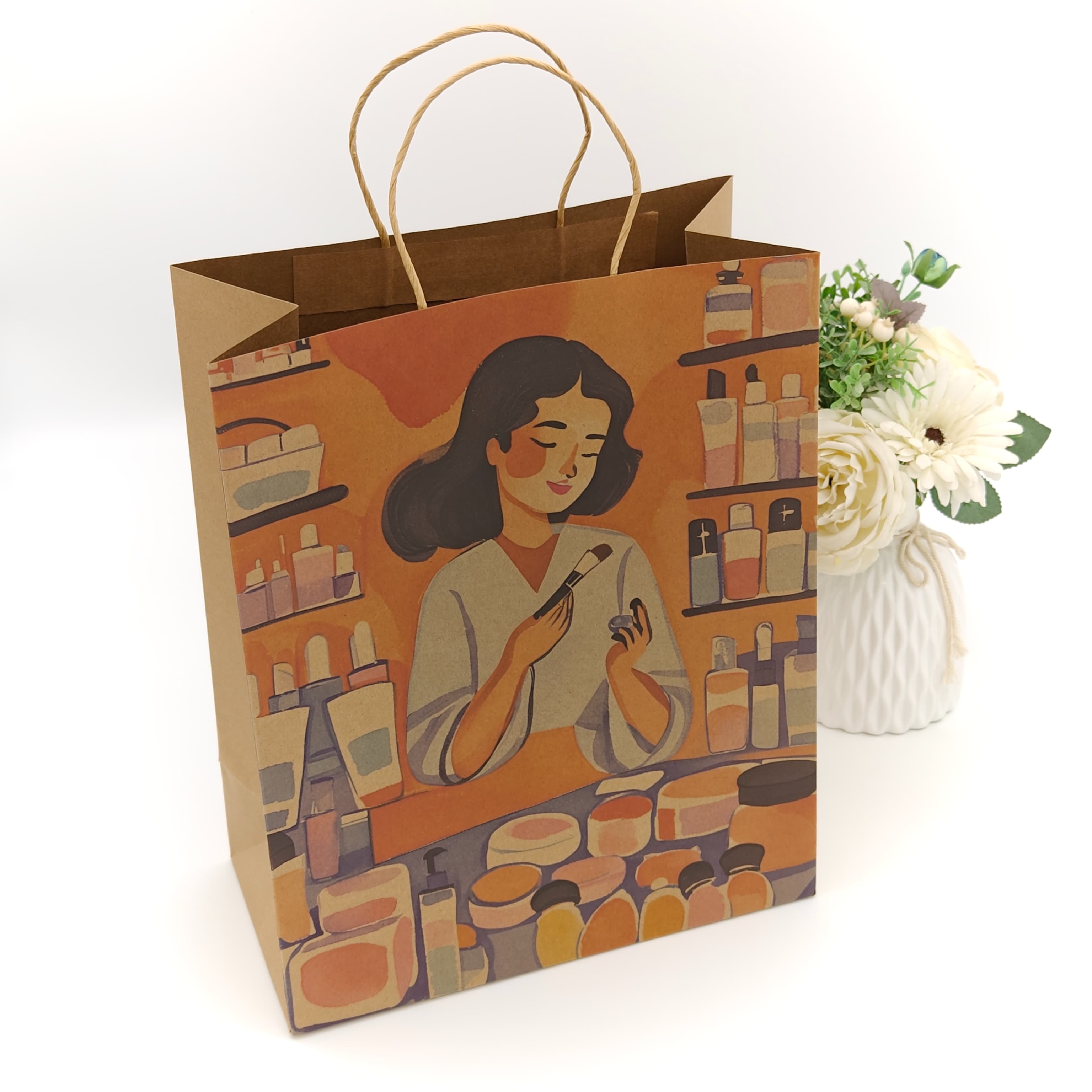 Sacolas de papel com alça torcida 