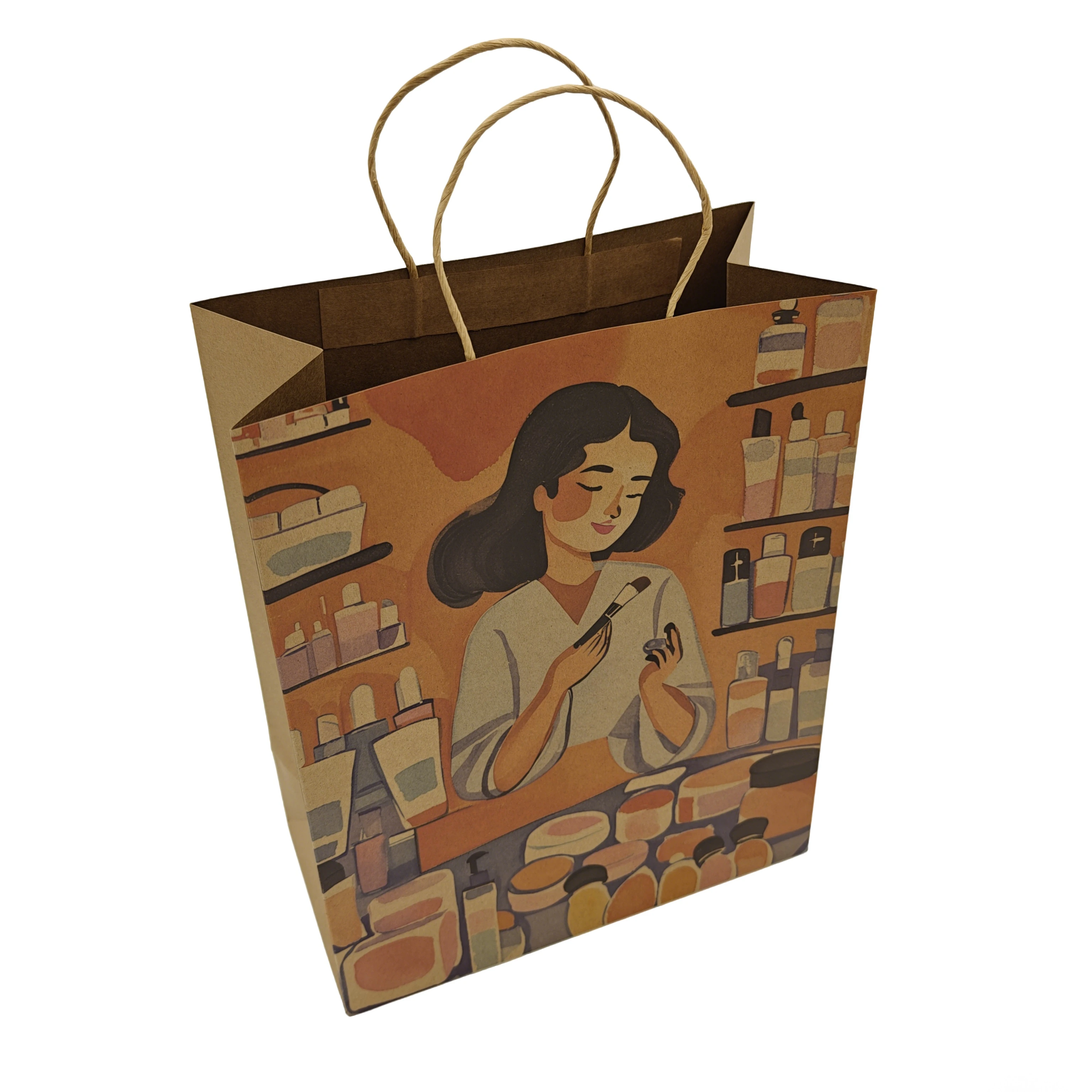  sacolas de compras de papel reciclado