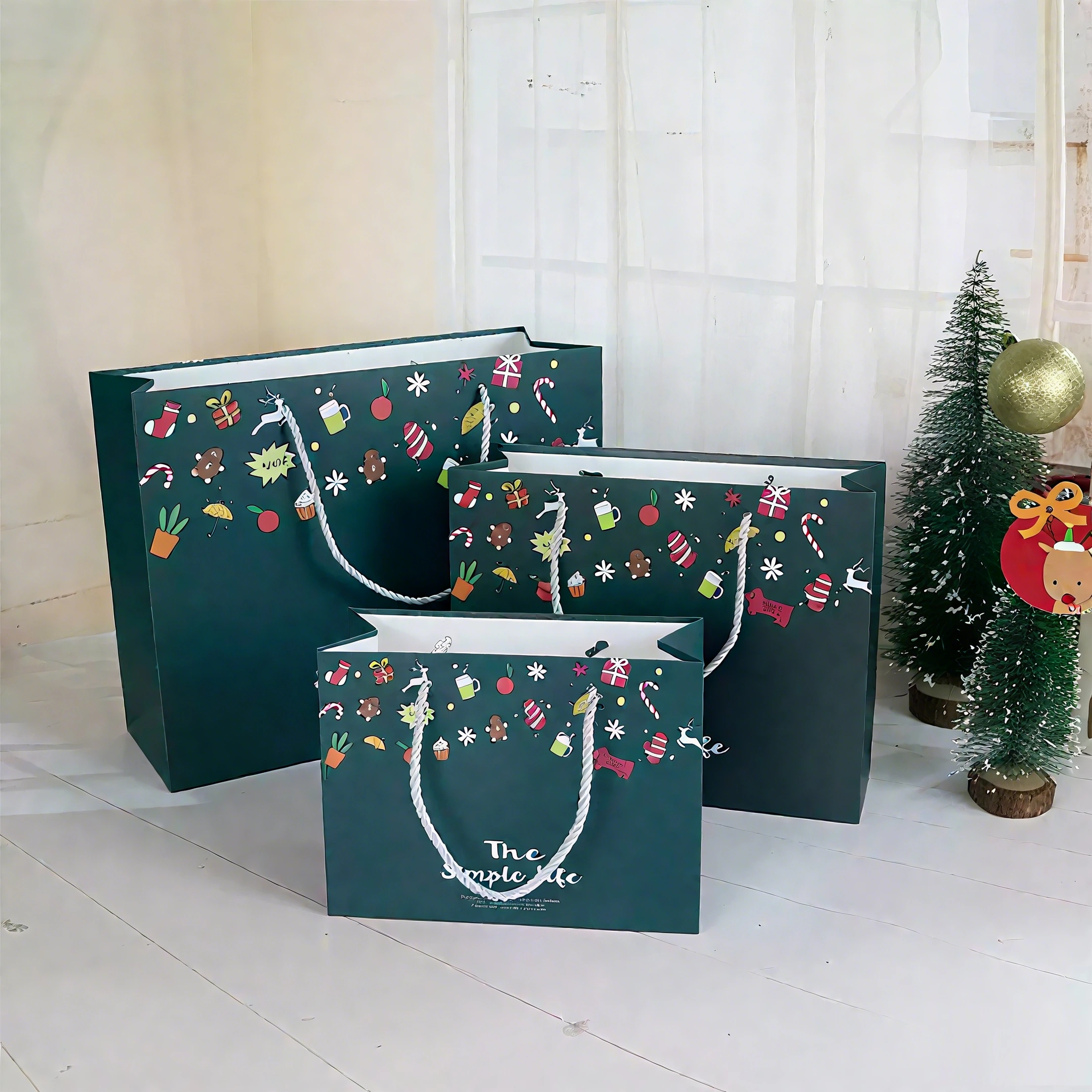  Sacolas de papel de Natal 