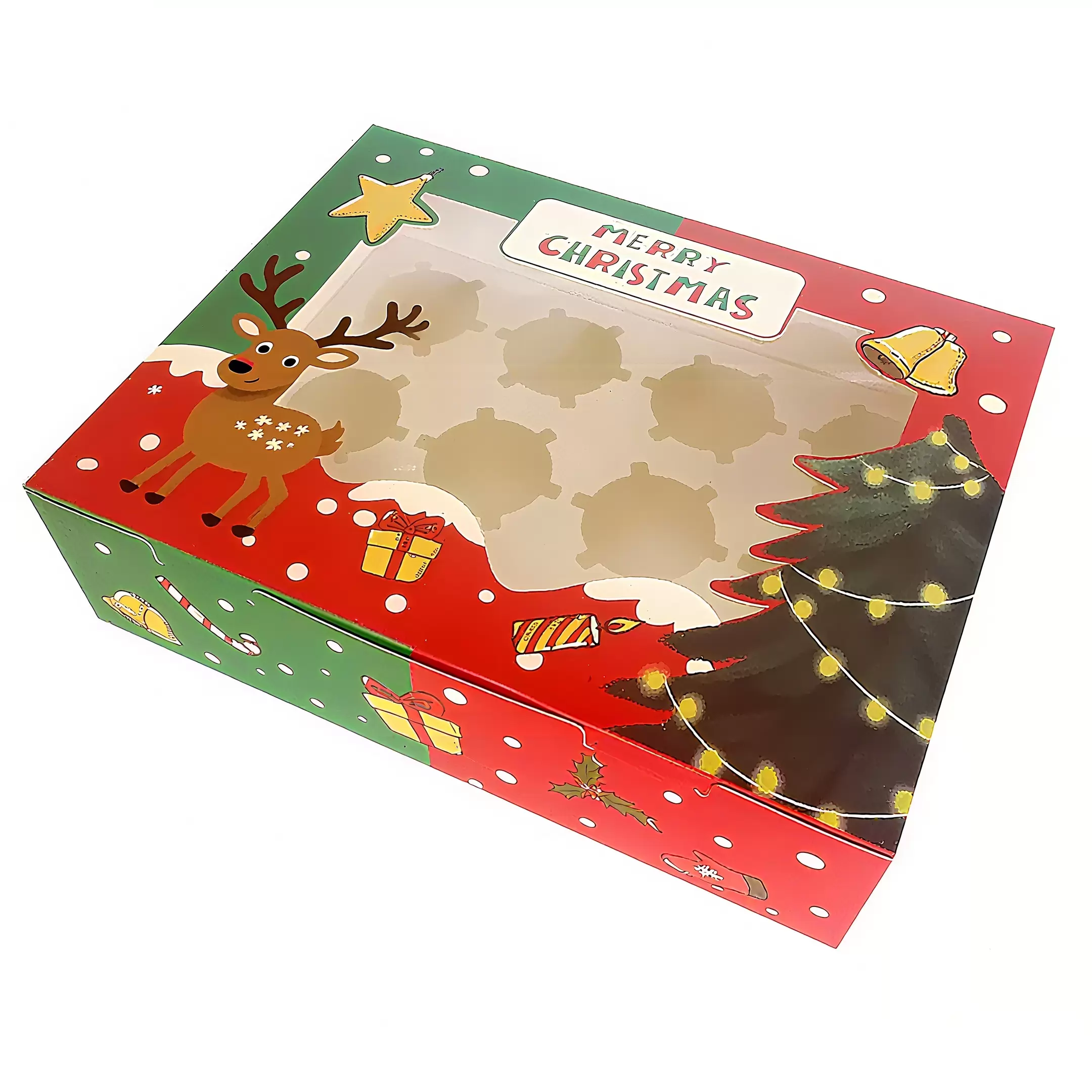 Caixas de cupcake de Natal personalizadas