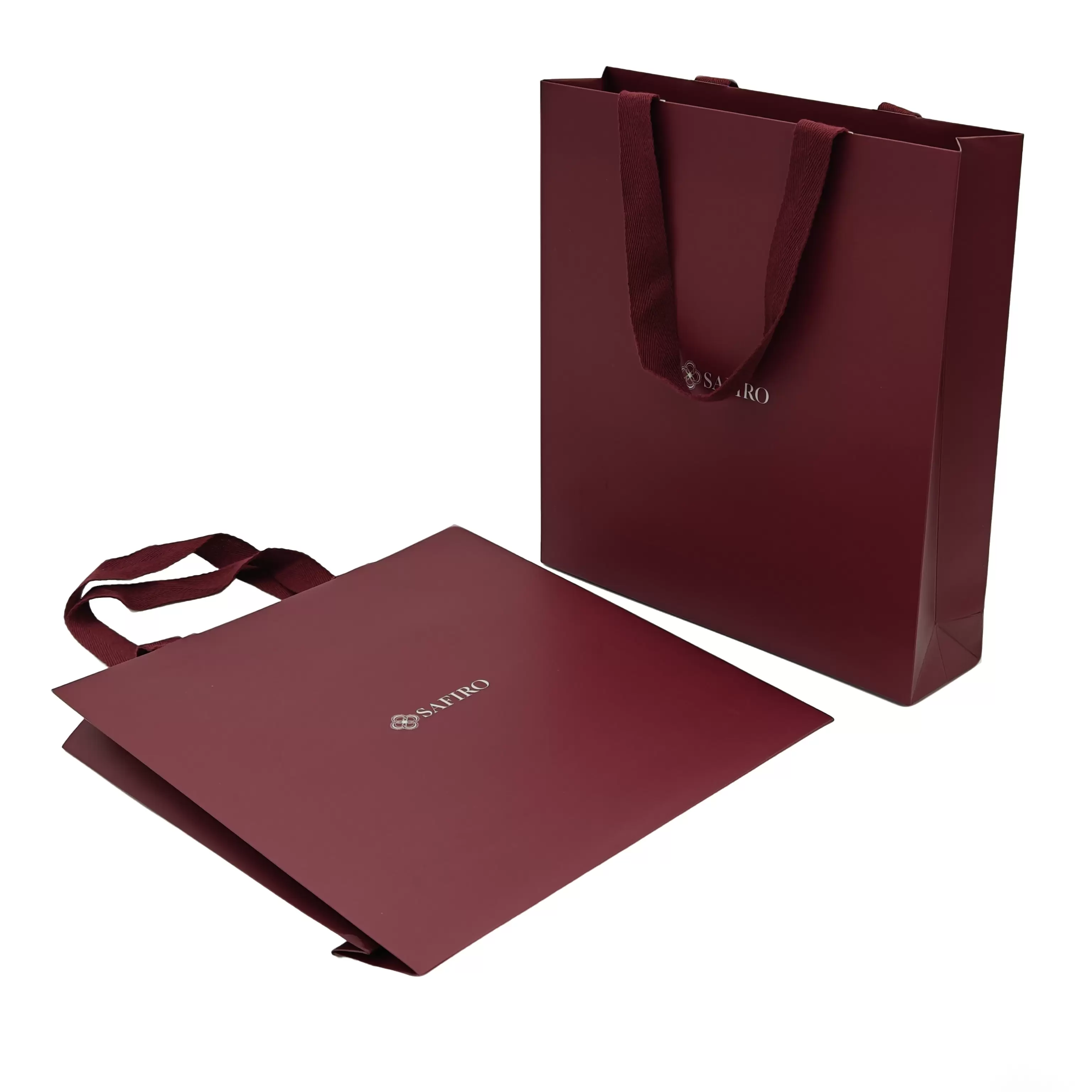 Sacolas de papel com alças de tecido